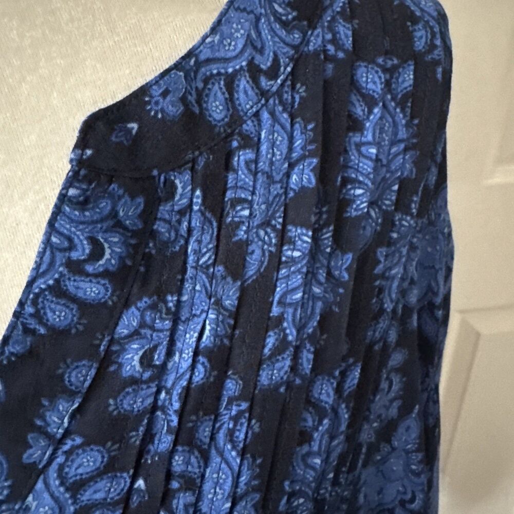 Terra & Sky Womens‎ Plus Size 3X Blue Floral Tunic Long Sleeve Asymmetrical Hem - Picture 4 of 11